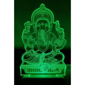 7 Color Changing 3D LED Ganesha Ji Night lamp with Plug for Living Room (CS-2374392)