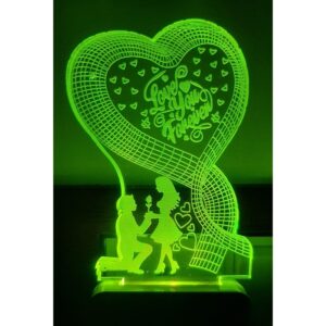 7 Color Changing 3D LED Love Forever Night lamp with Plug for Living Room (CS-2374414)