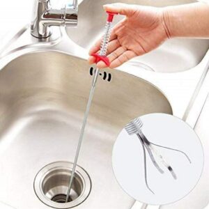 Hair Catching Claw Stainless Steel Drain Cleaner Stick, 24 inches