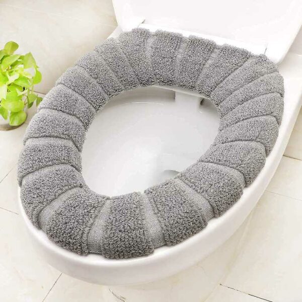 Toilet Seat Cover Washable Soft Warmer, Random Color