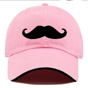 Unisex Moustache Cap - Pink