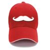 Unisex Moustache Cap - Red