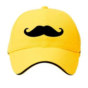 Unisex Moustache Cap - Yellow